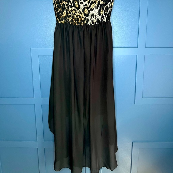 Strapless leopard print and black chiffon Rue21 Dress size Med - Picture 2 of 4